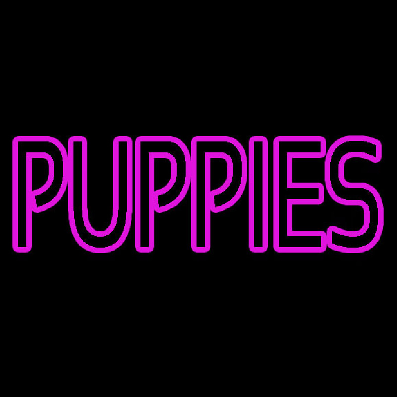 Puppies Purple Neon Skilt