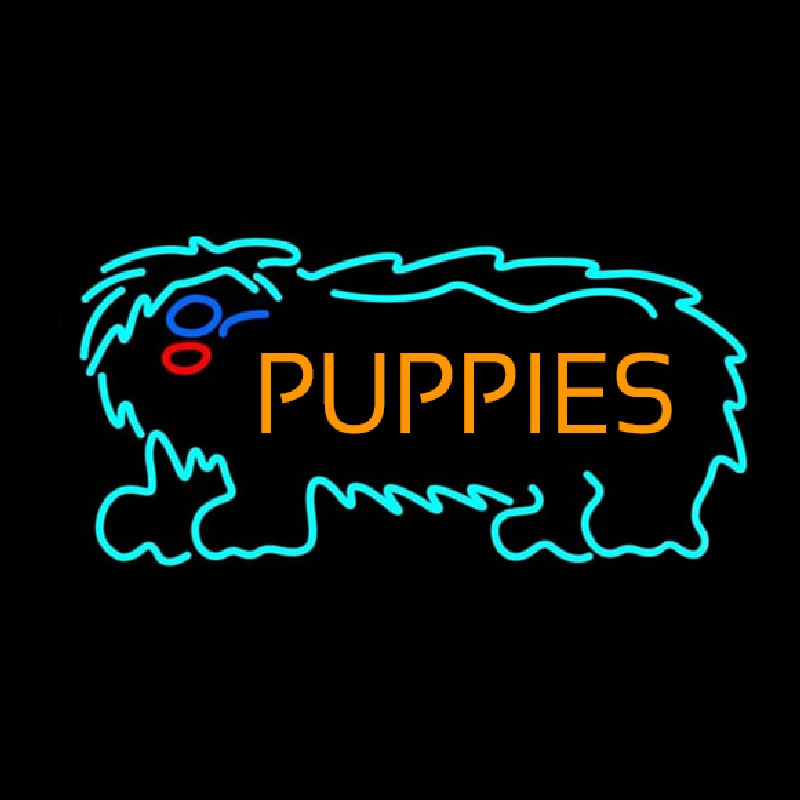 Puppies With Logo Neon Skilt