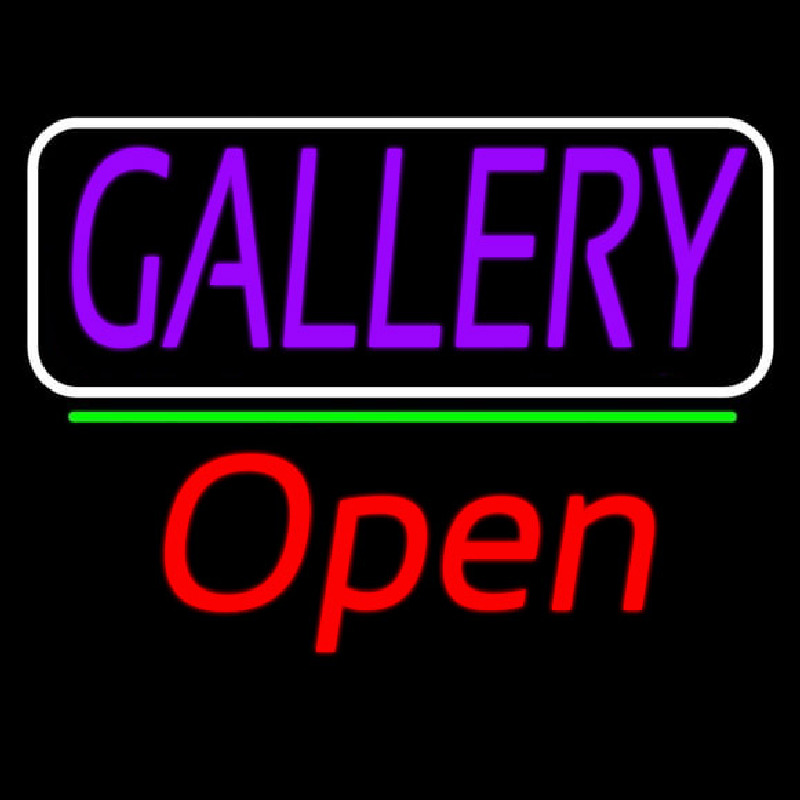 Purle Gallery With Open 2 Neon Skilt