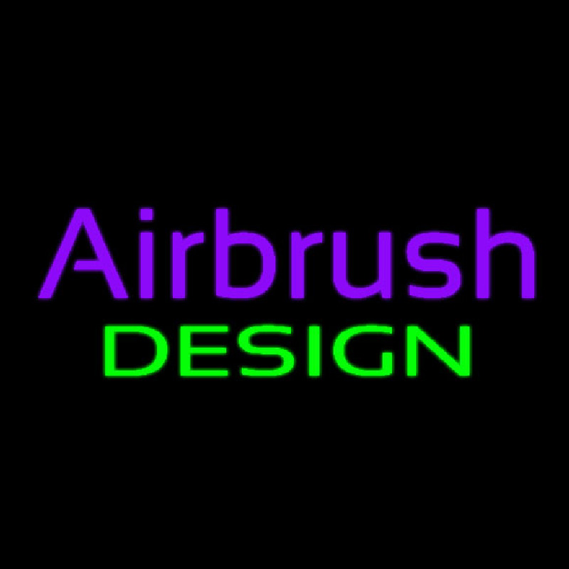 Purple Airbrush Green Design Neon Skilt