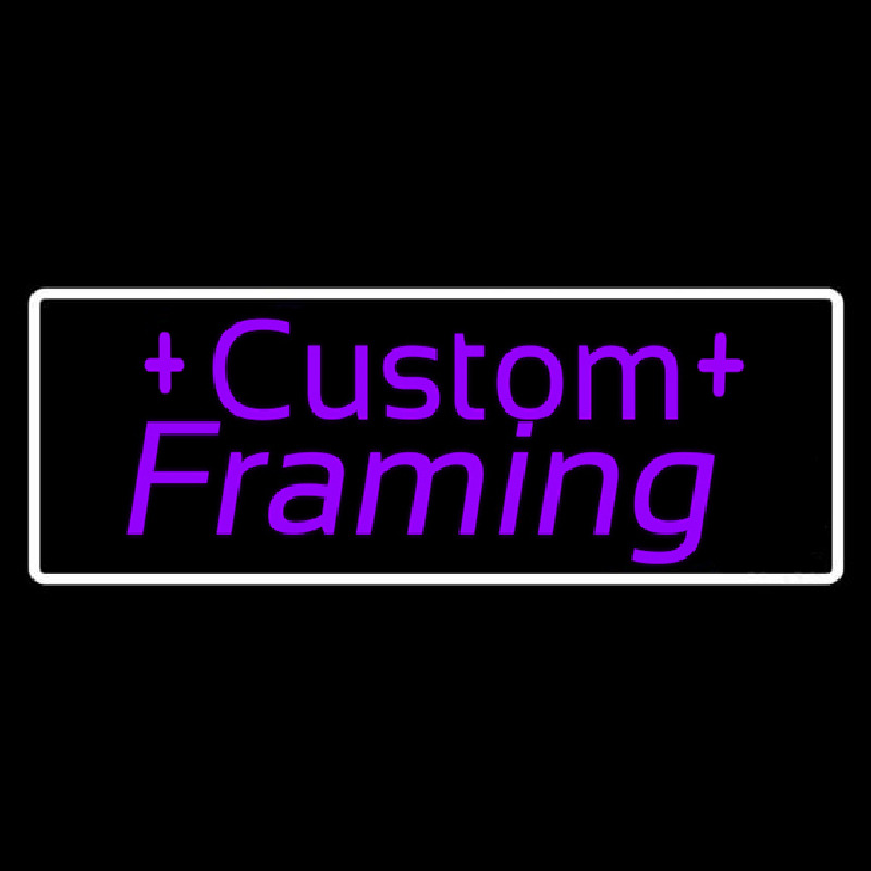 Purple Custom Framing Neon Skilt