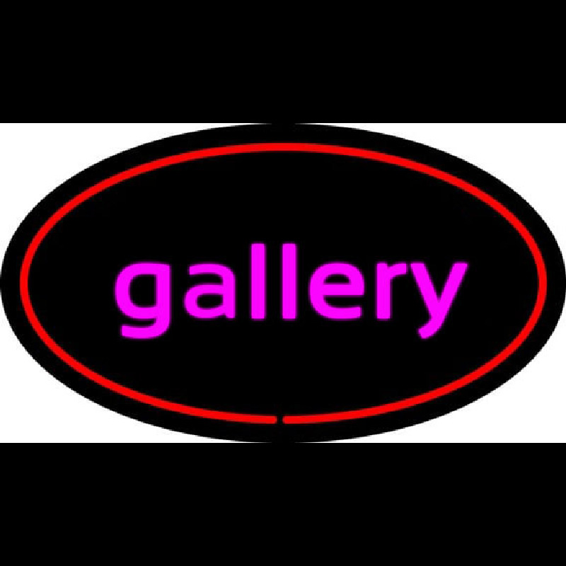 Purple Gallery Red Oval Neon Skilt