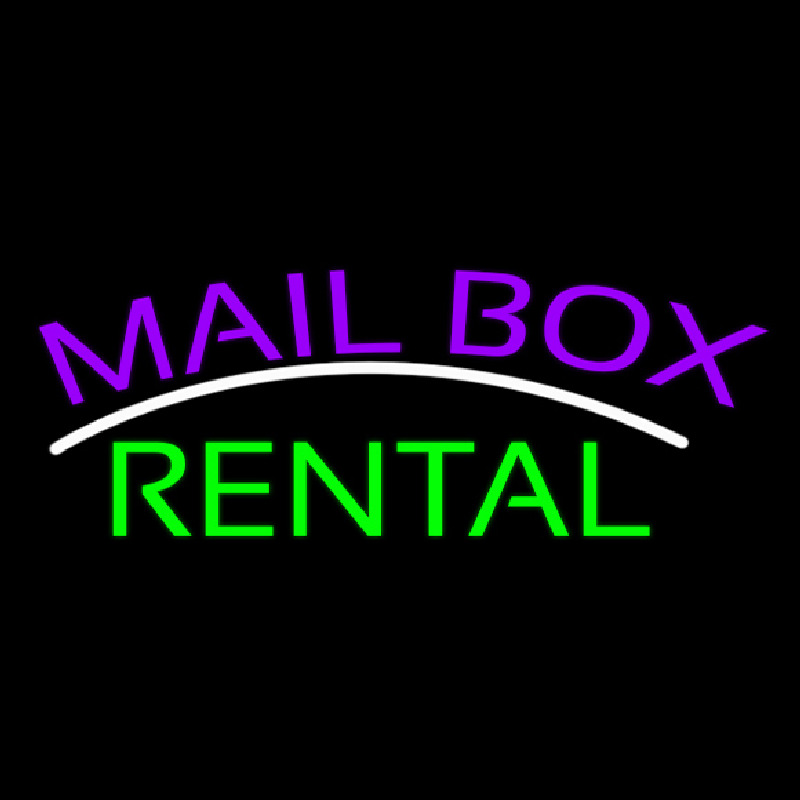 Purple Mailbo  Green Rental Block 2 Neon Skilt