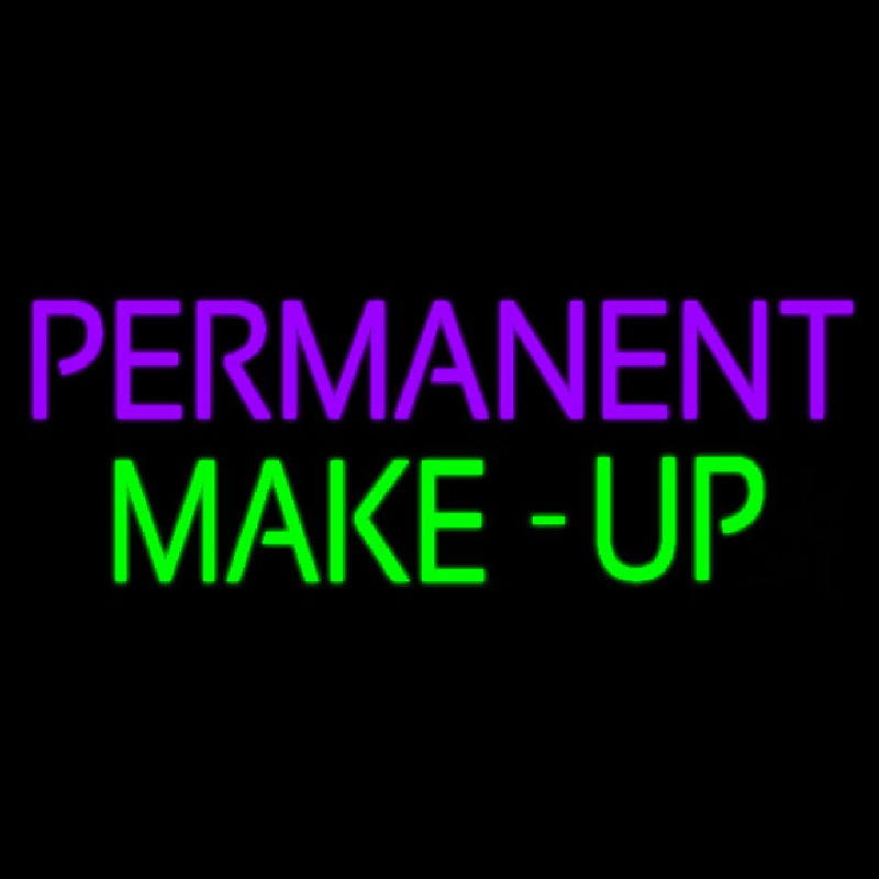 Purple Permanent Green Make Up Neon Skilt