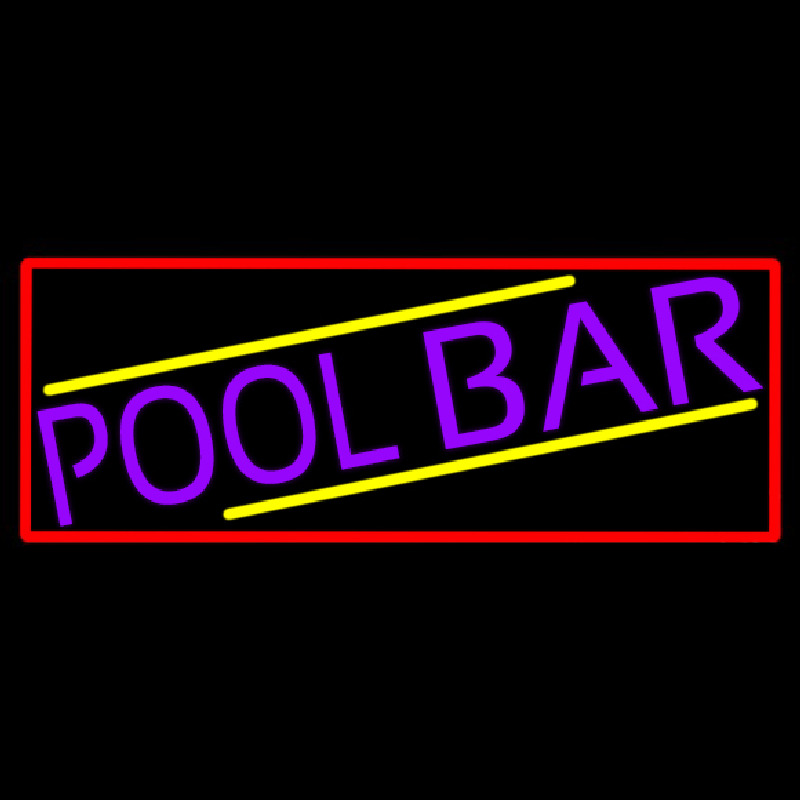 Purple Pool Bar With Red Border Neon Skilt