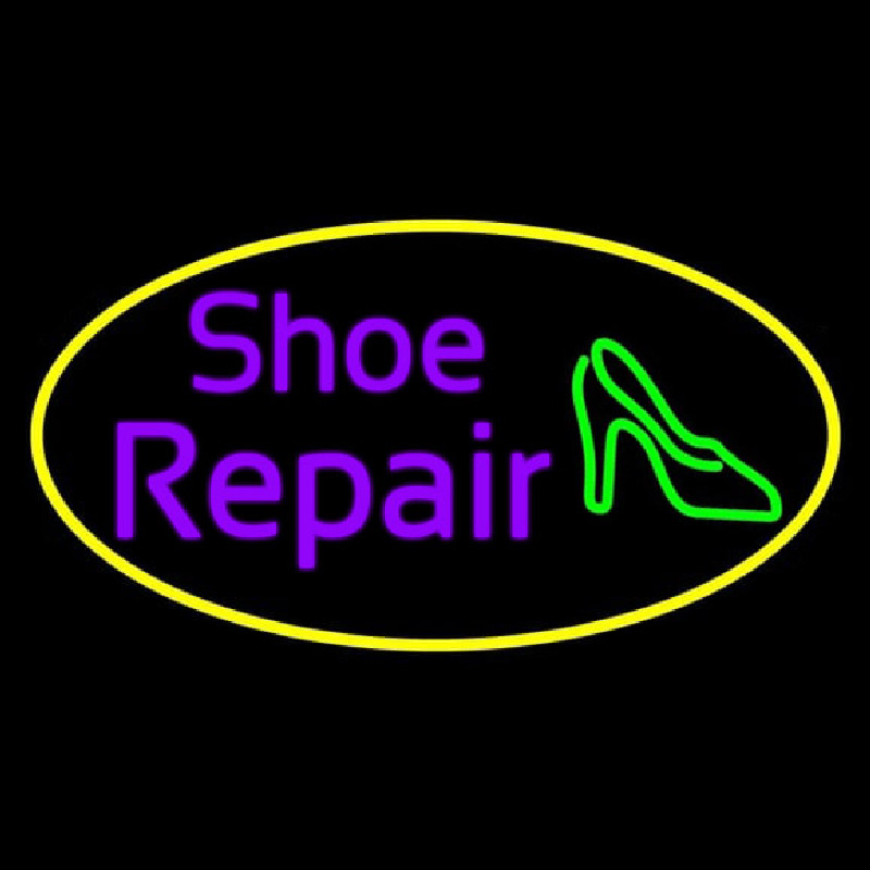 Purple Shoe Repair Sandal Neon Skilt