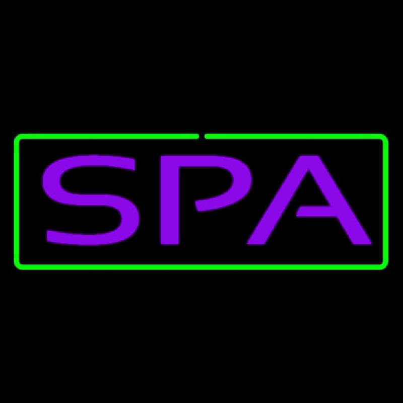 Purple Spa Green Border Neon Skilt