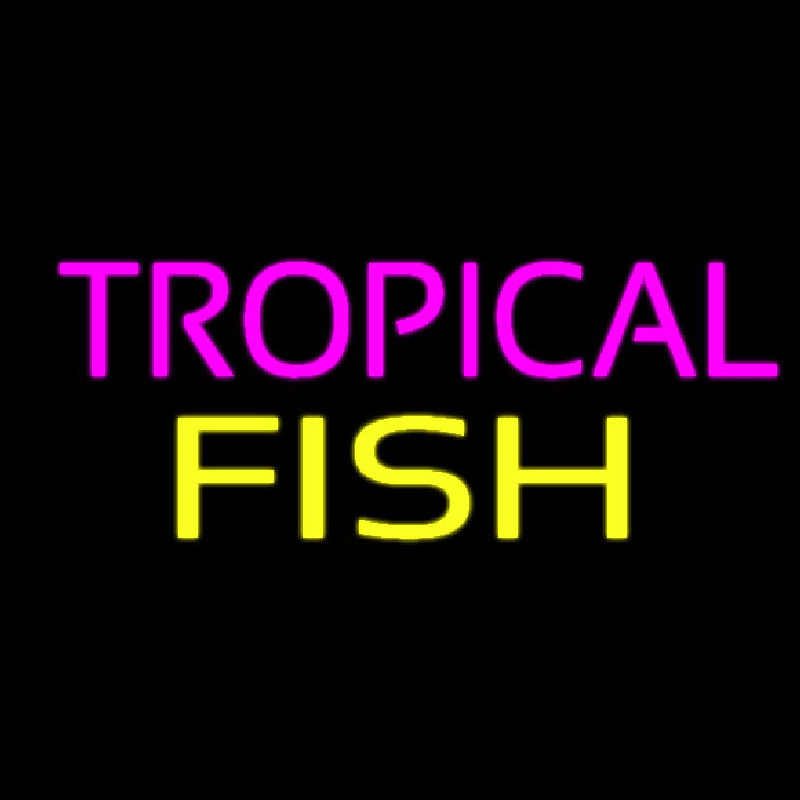 Purple Tropical Yellow Fish Neon Skilt