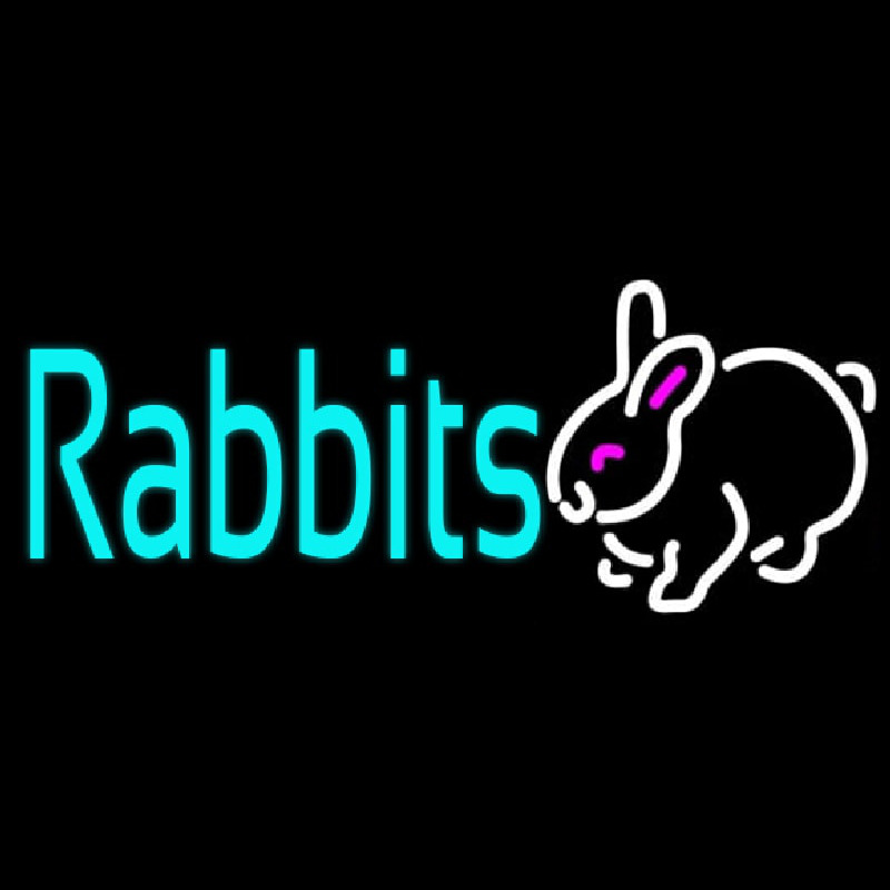 Rabbits Logo Neon Skilt