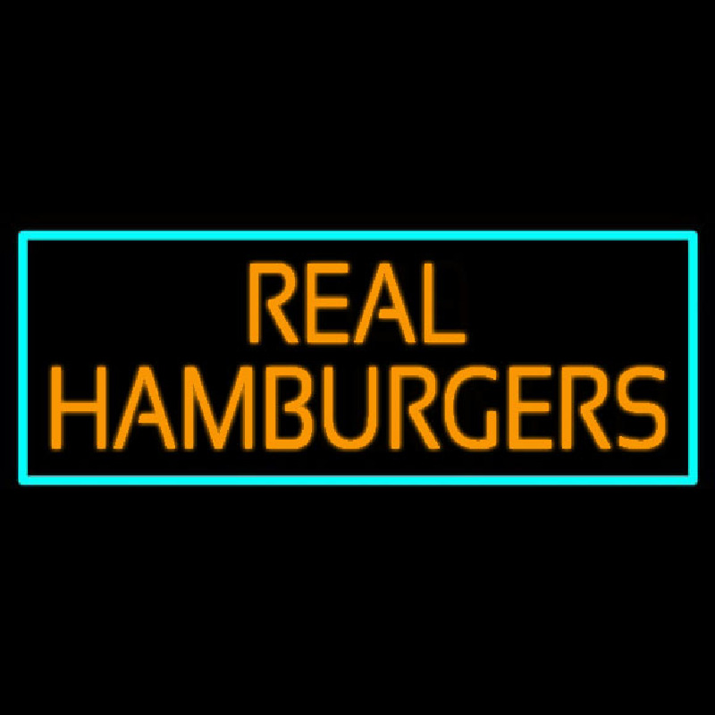 Real Hamburgers Neon Skilt