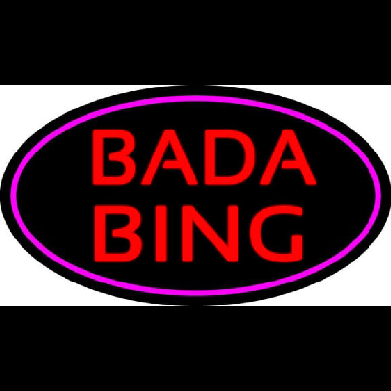 Red Bada Bing With Pink Border Club Neon Skilt