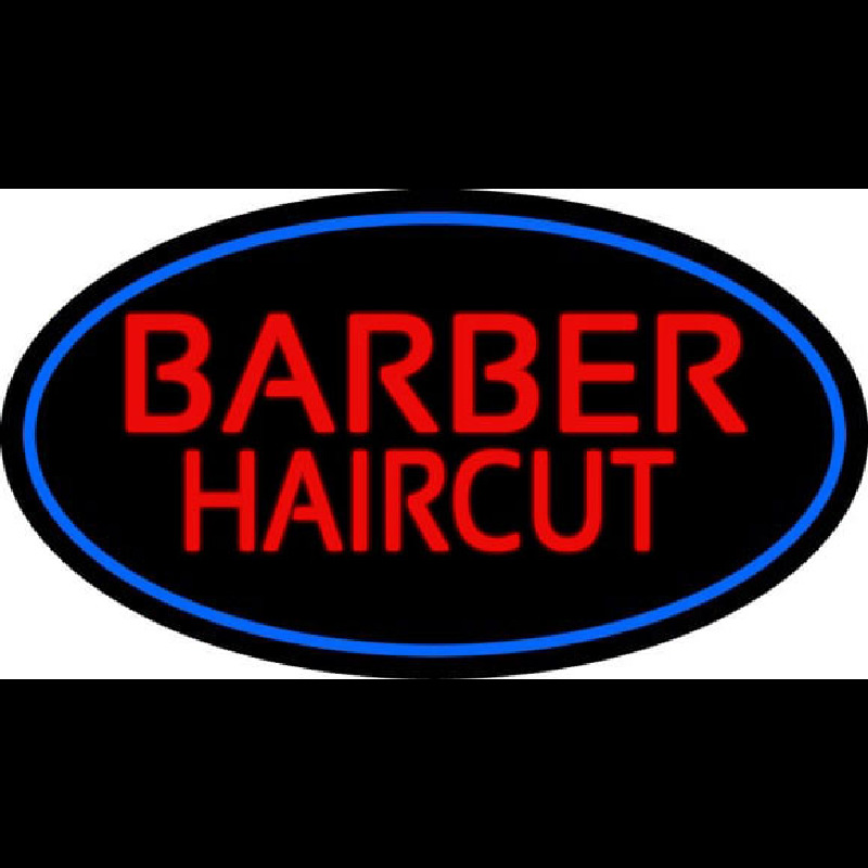 Red Barber Haircuts Neon Skilt