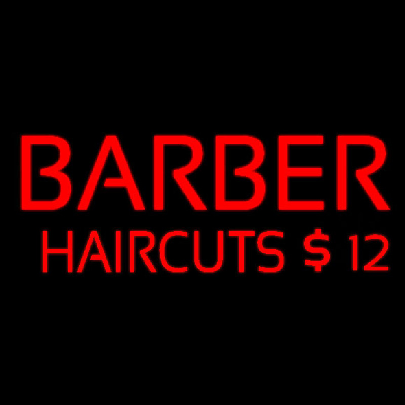 Red Barber Haircuts Neon Skilt