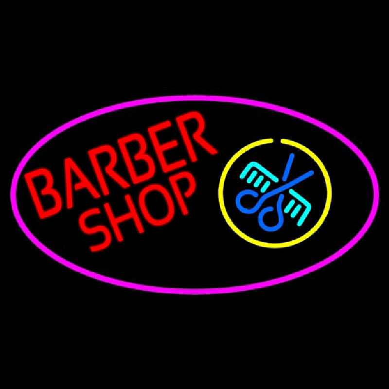 Red Barber Shop Neon Skilt