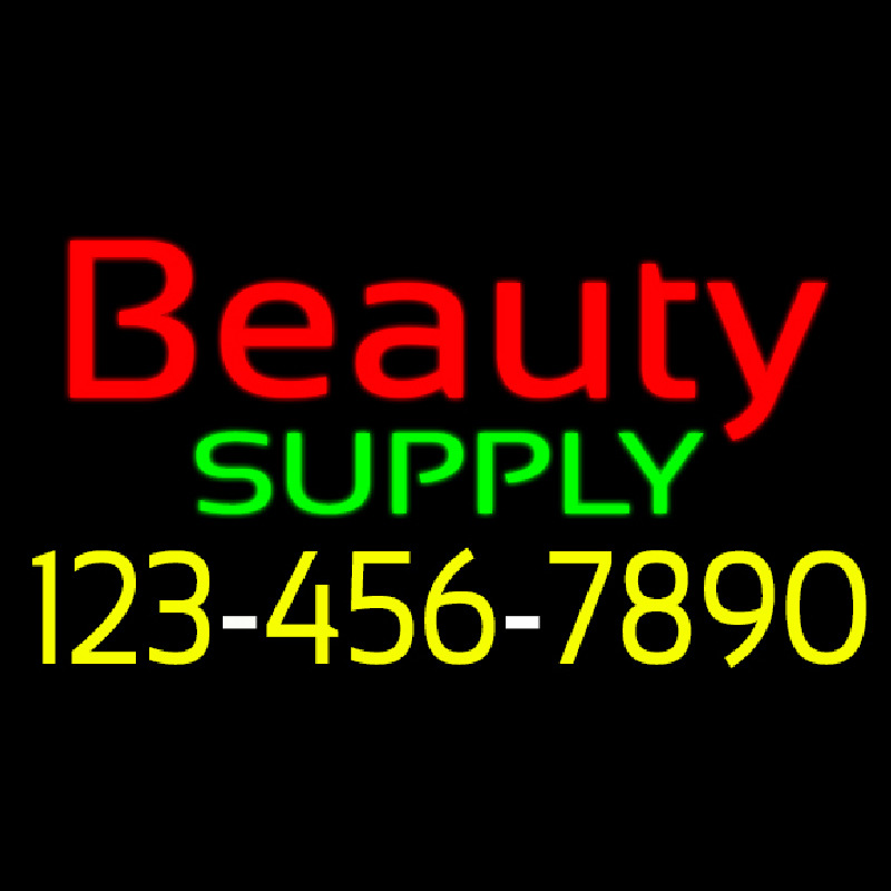 Red Beauty Supply With Phone Number Neon Skilt