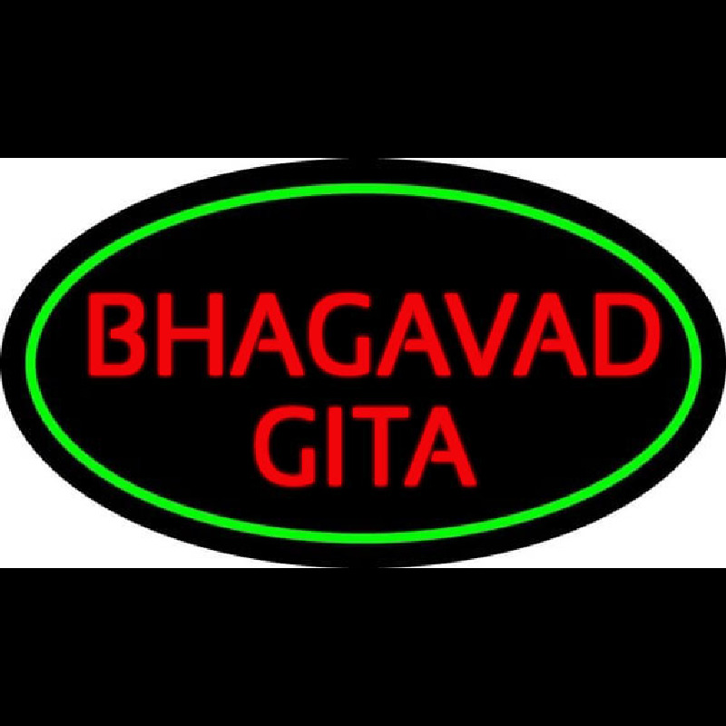 Red Bhagavad Gita With Border Neon Skilt