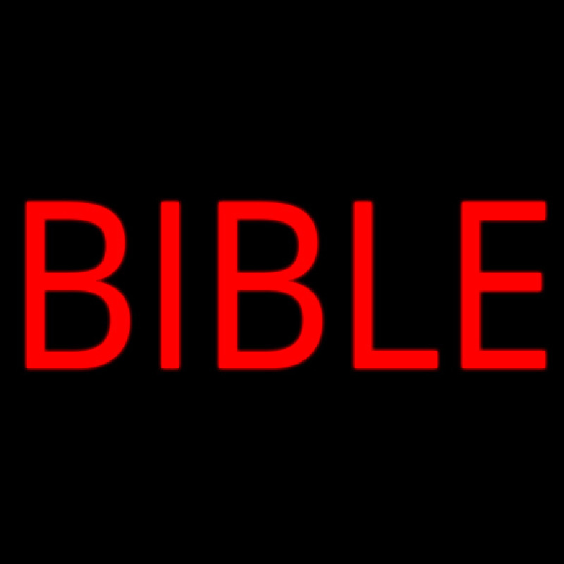 Red Bible Block Neon Skilt