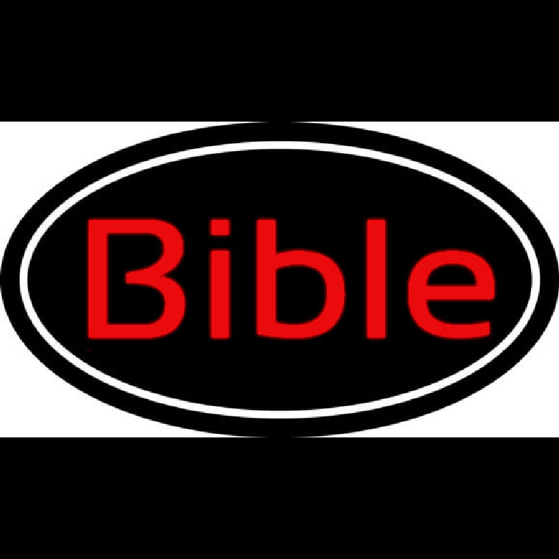 Red Bible With Border Neon Skilt