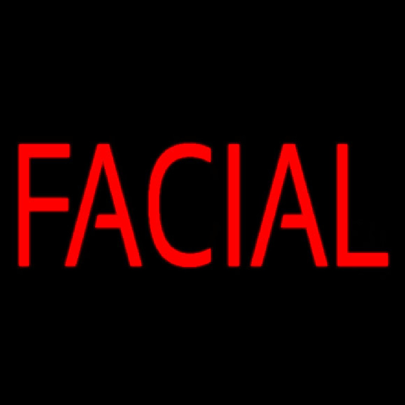 Red Block Facial Neon Skilt