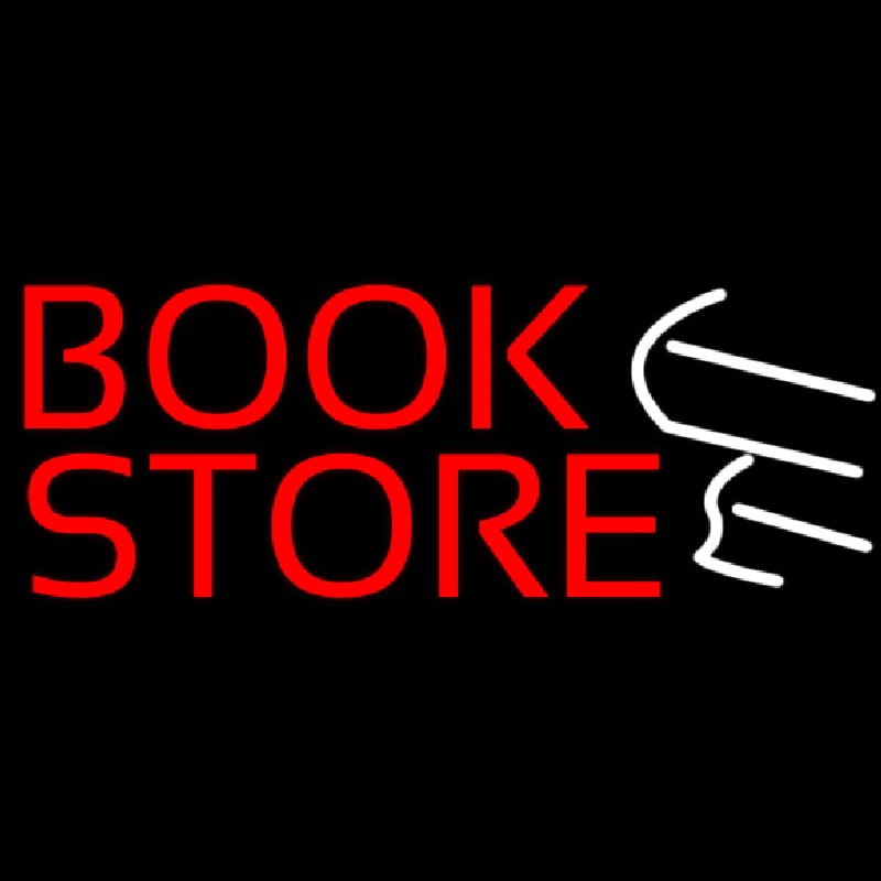 Red Book Store Logo Neon Skilt