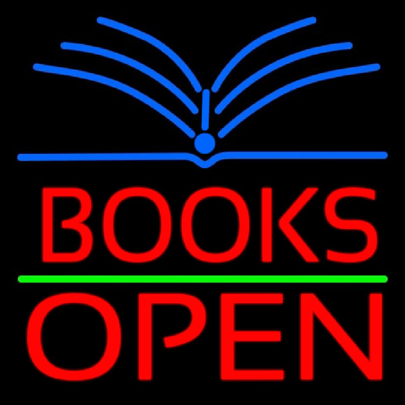 Red Books Open Neon Skilt