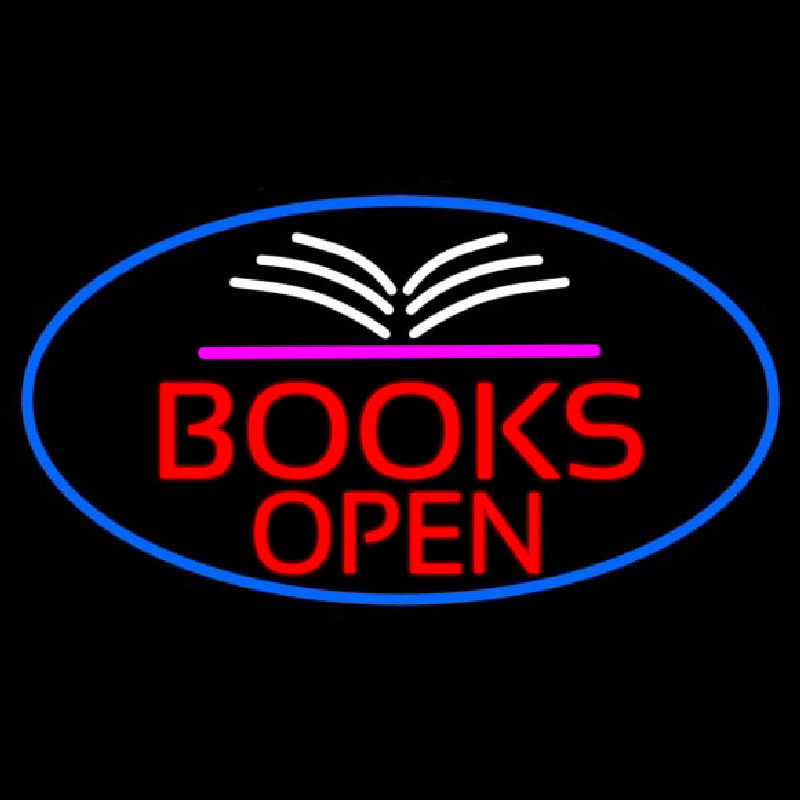 Red Books Open Neon Skilt