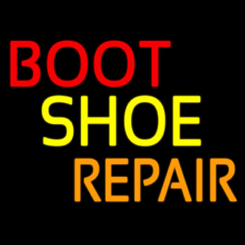 Red Boot Shoe Repair Neon Skilt