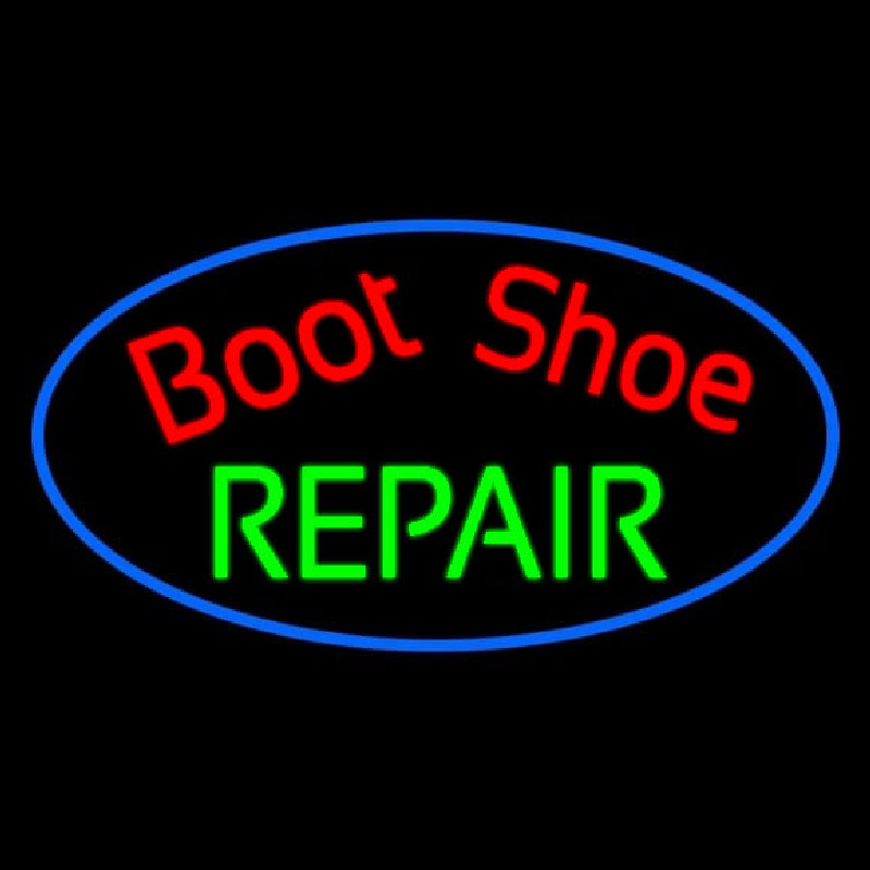 Red Boot Shoe Repair Neon Skilt