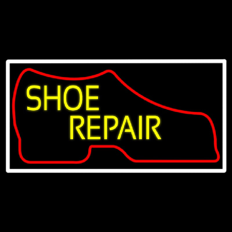 Red Boot Yellow Shoe Repair Neon Skilt