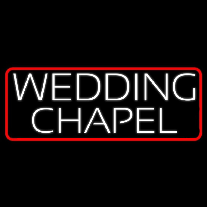 Red Border Wedding Chapel Neon Skilt