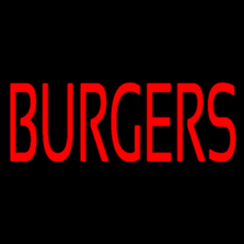 Red Burgers Neon Skilt