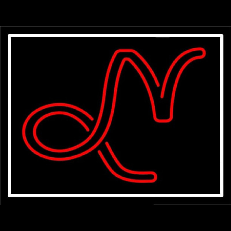 Red Capricorn Logo White Border Neon Skilt