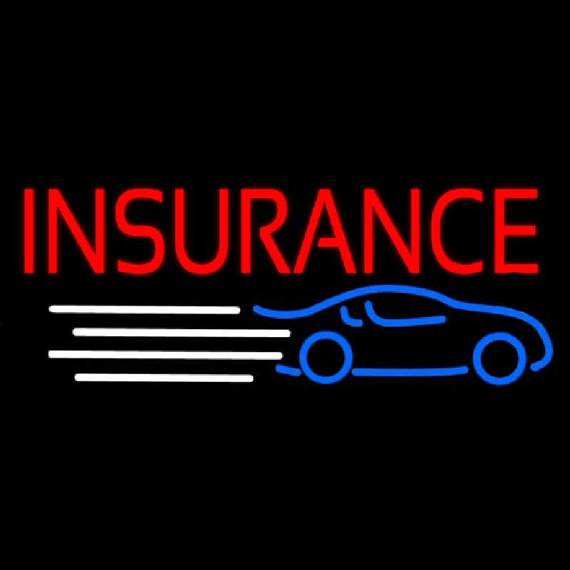 Red Car Insurance Neon Skilt