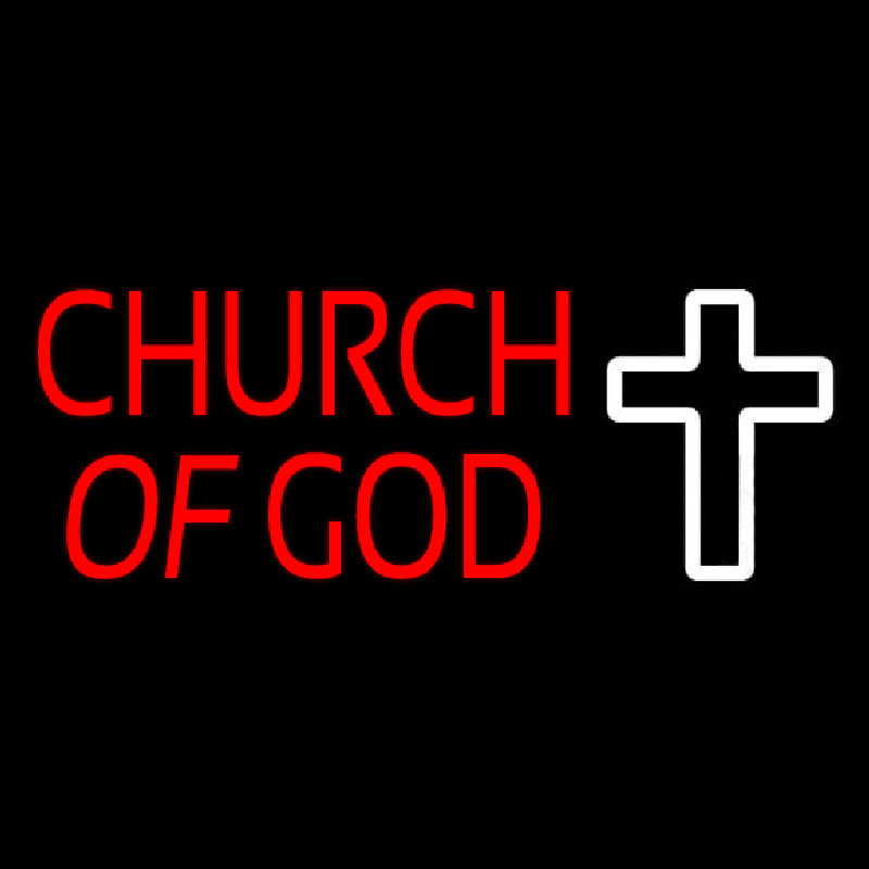 Red Church Of God Neon Skilt