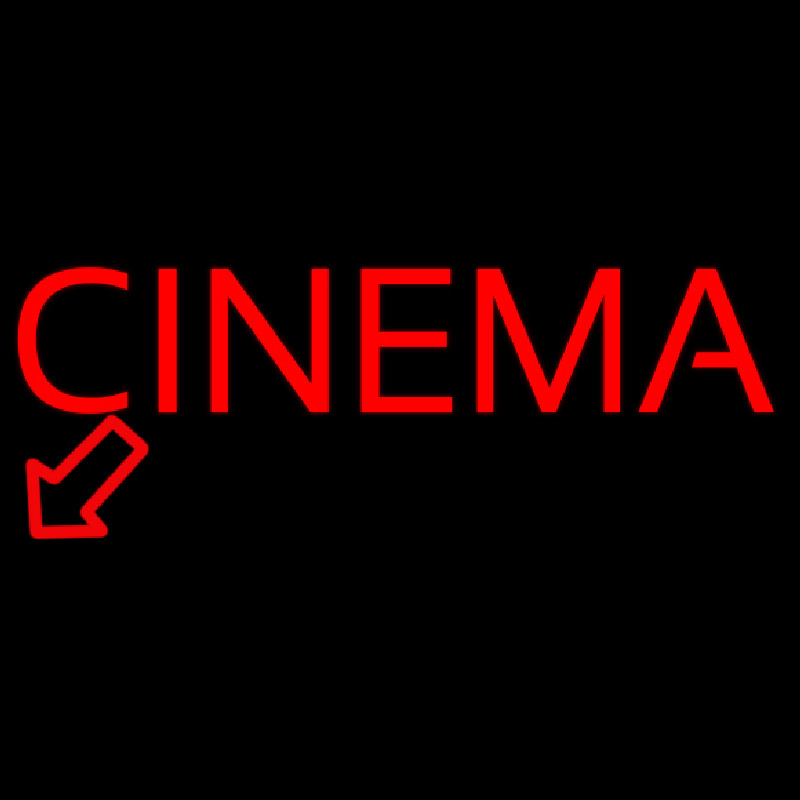 Red Cinema Here Neon Skilt