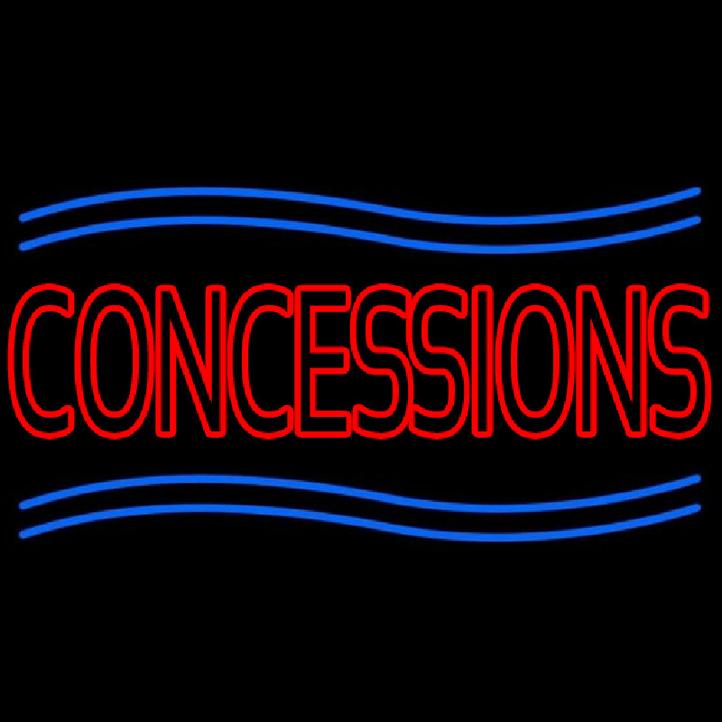 Red Concessions Neon Skilt