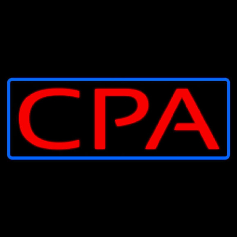 Red Cpa Blue Border Neon Skilt