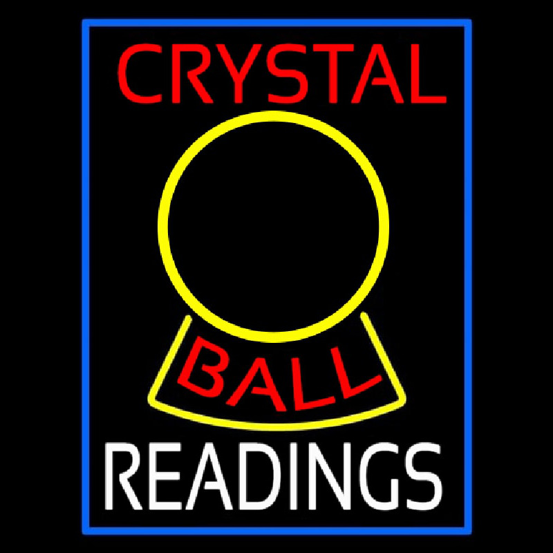 Red Crystal Ball White Reader Neon Skilt