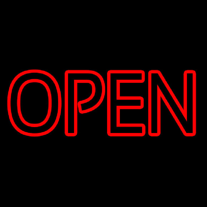 Red Double Stroke Open Neon Skilt