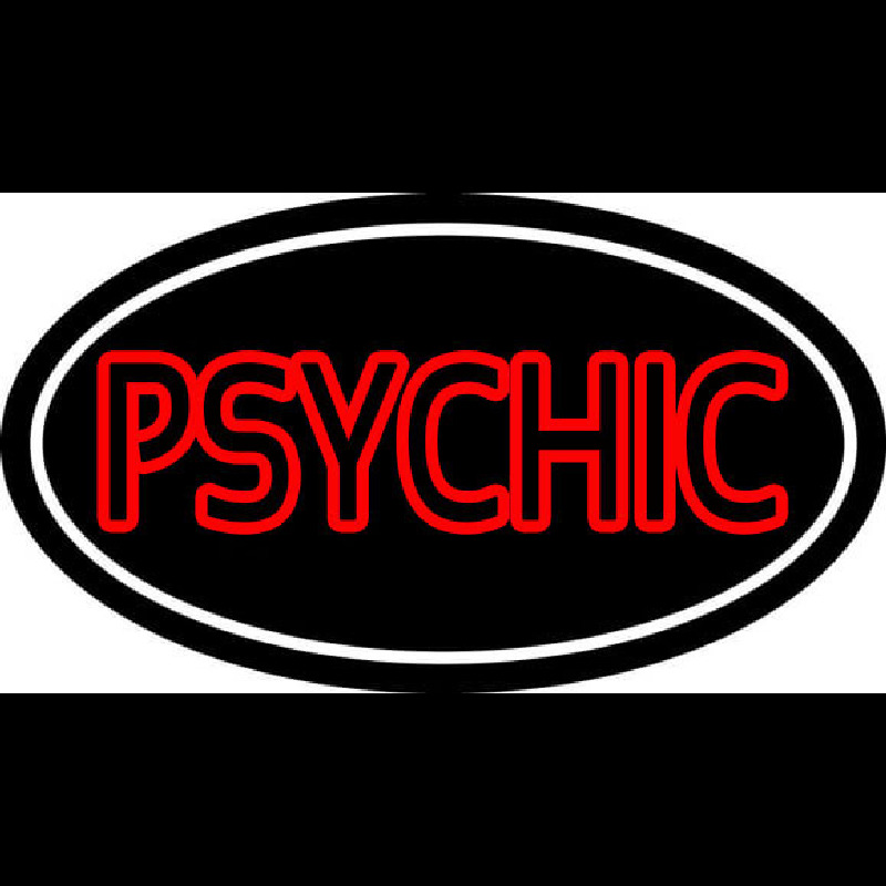 Red Double Stroke Psychic White Border Neon Skilt