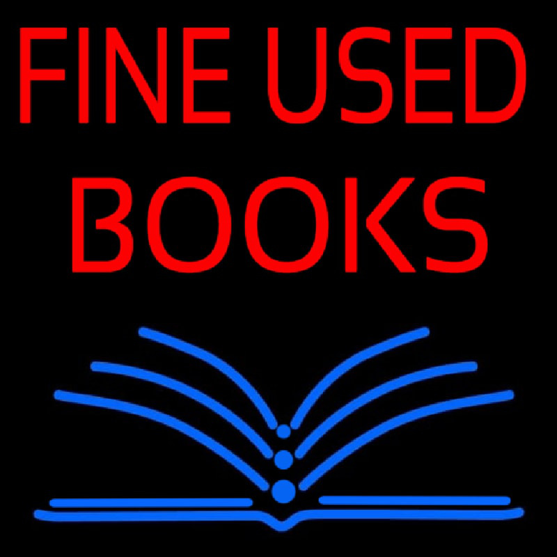 Red Fine Used Books Neon Skilt