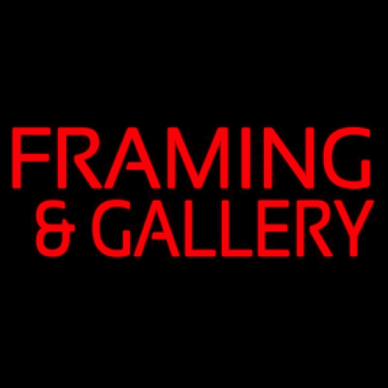 Red Framing And Gallery Neon Skilt