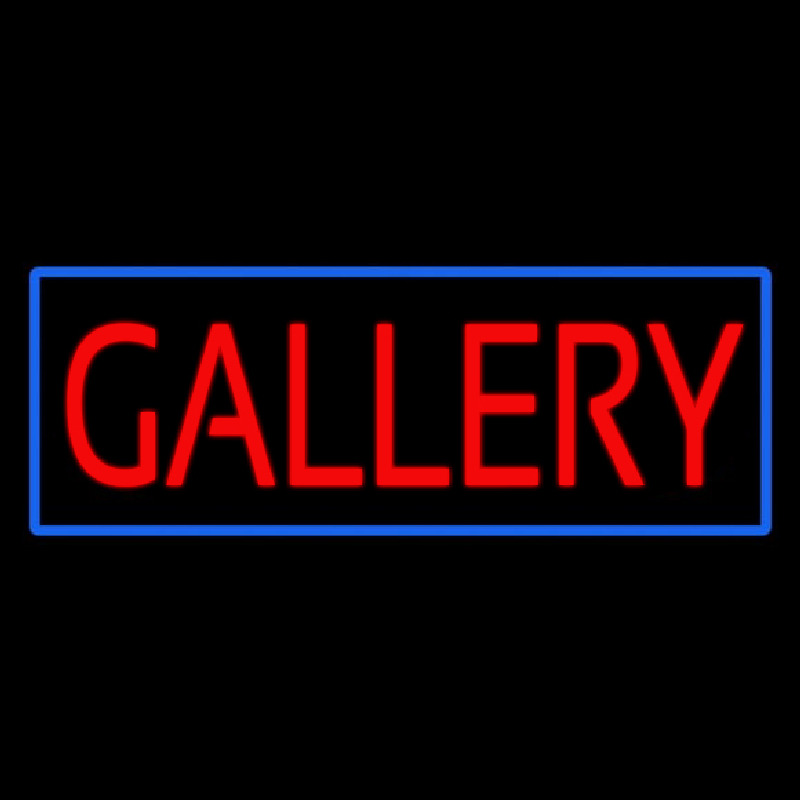 Red Gallery Blue Border Neon Skilt