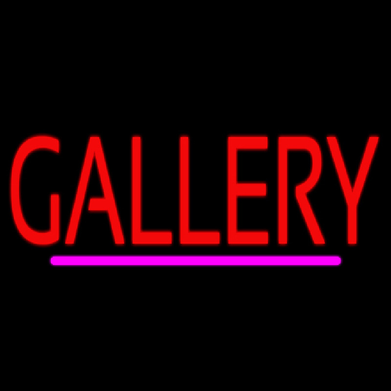 Red Gallery Purple Line Neon Skilt