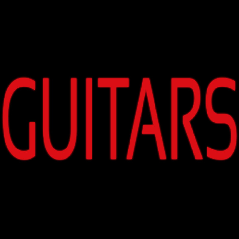 Red Guitar Block Neon Skilt