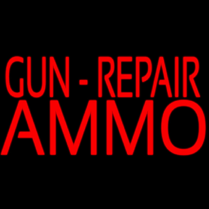 Red Gun Repair Ammo Neon Skilt