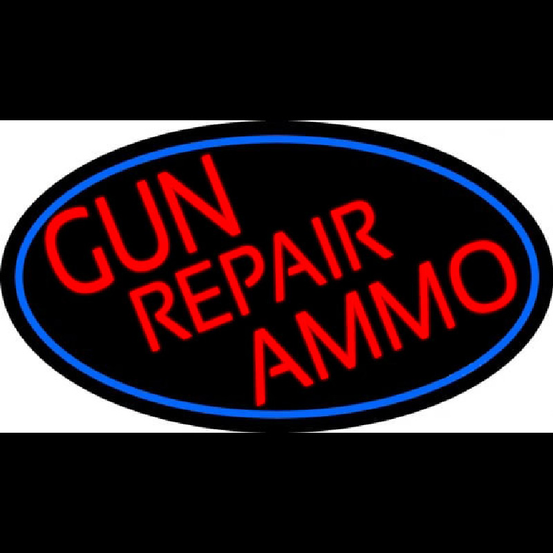 Red Gun Repair Ammo Neon Skilt