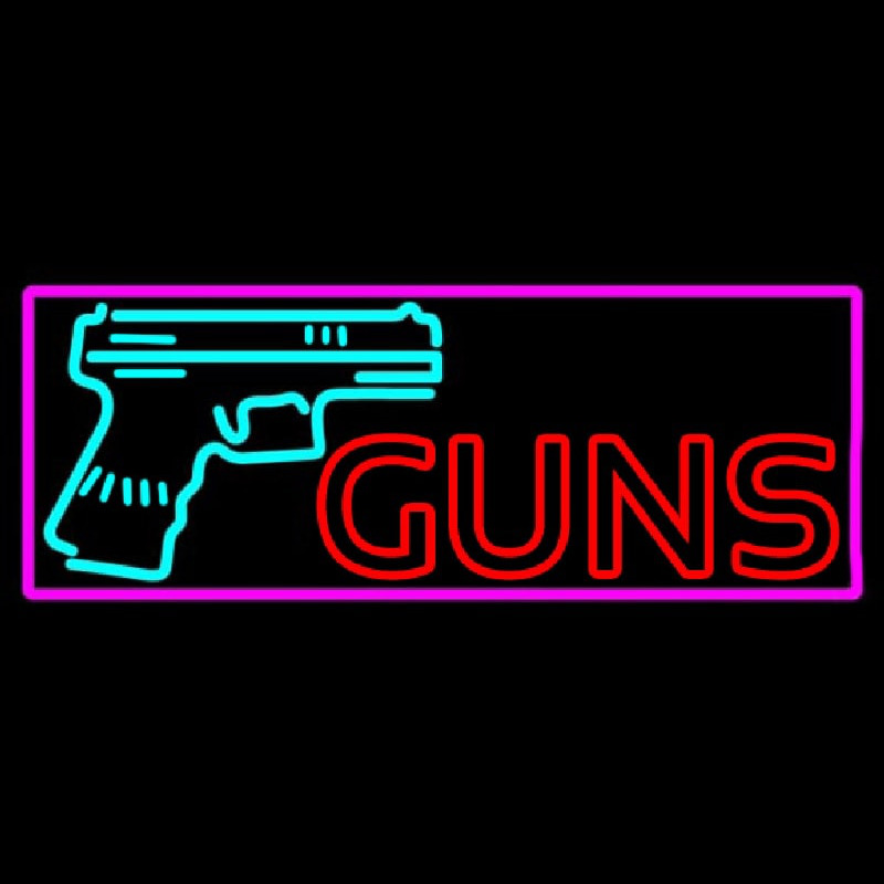 Red Gun Turquoise Logo Neon Skilt