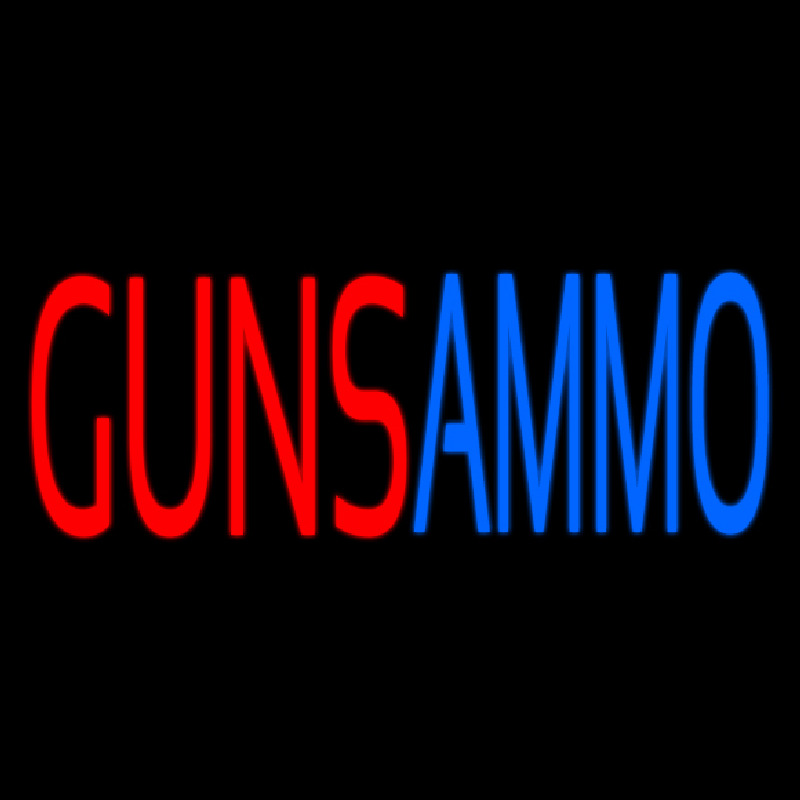 Red Guns Ammo Neon Skilt