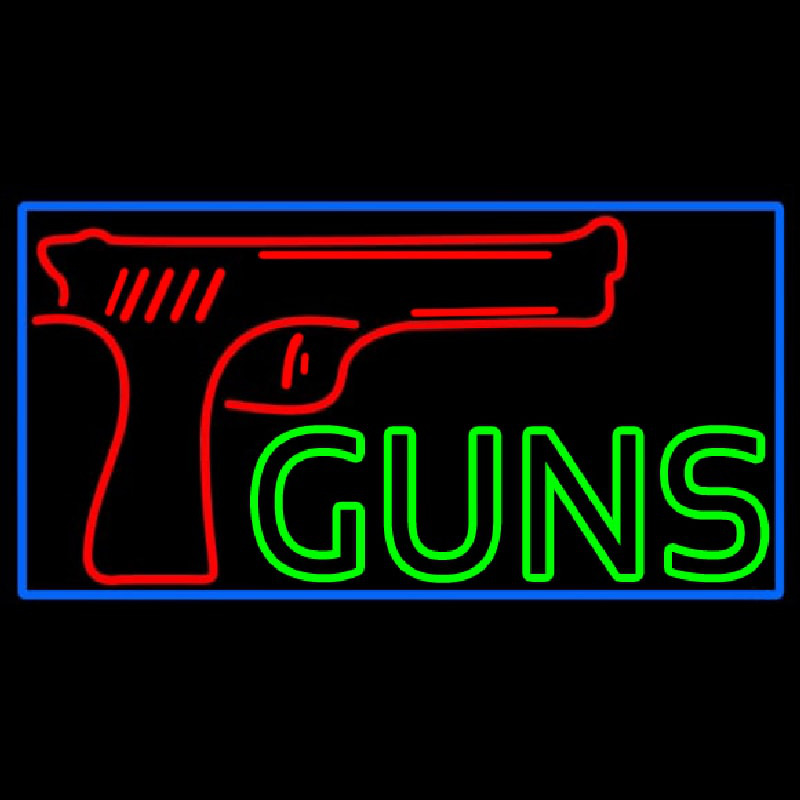 Red Guns Block Neon Skilt